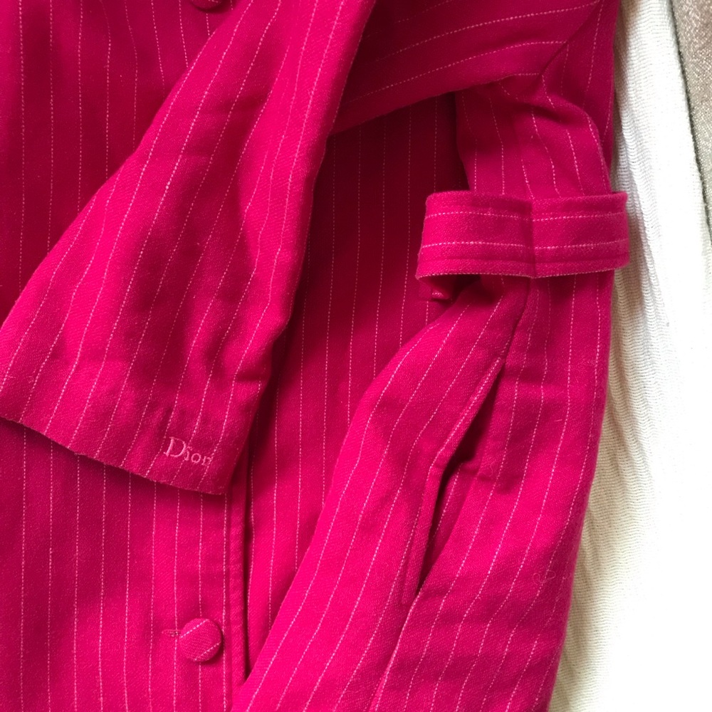 Christian Dior Kid Pink/white Stripped Wool Coat ✨ - Picture 10 of 10